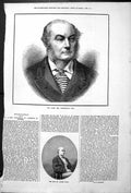 Antique Print Late Mr Frederick Gye Portrait Alfred Wigan Veterinarian 1878