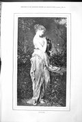 Original Old Antique Print Portrait Psyche Beautiful Woman Outdoor Scene 1878
