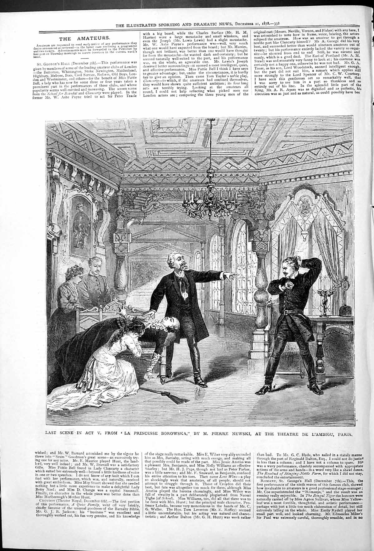 Old La Princesse Borowska Scene Pierre Newski De L'Ambigu Theatre Par