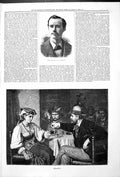 Antique Old Print Late Mr Wadmore Portrait Jealousy Woman Men Romance 1878 19th