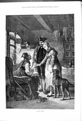 Original Old Antique Print A Happy Pair Portrait 1878 Romance 19th