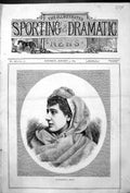 Original Old Antique Print Portrait Mademoiselle Ambre Beautiful Woman 1879