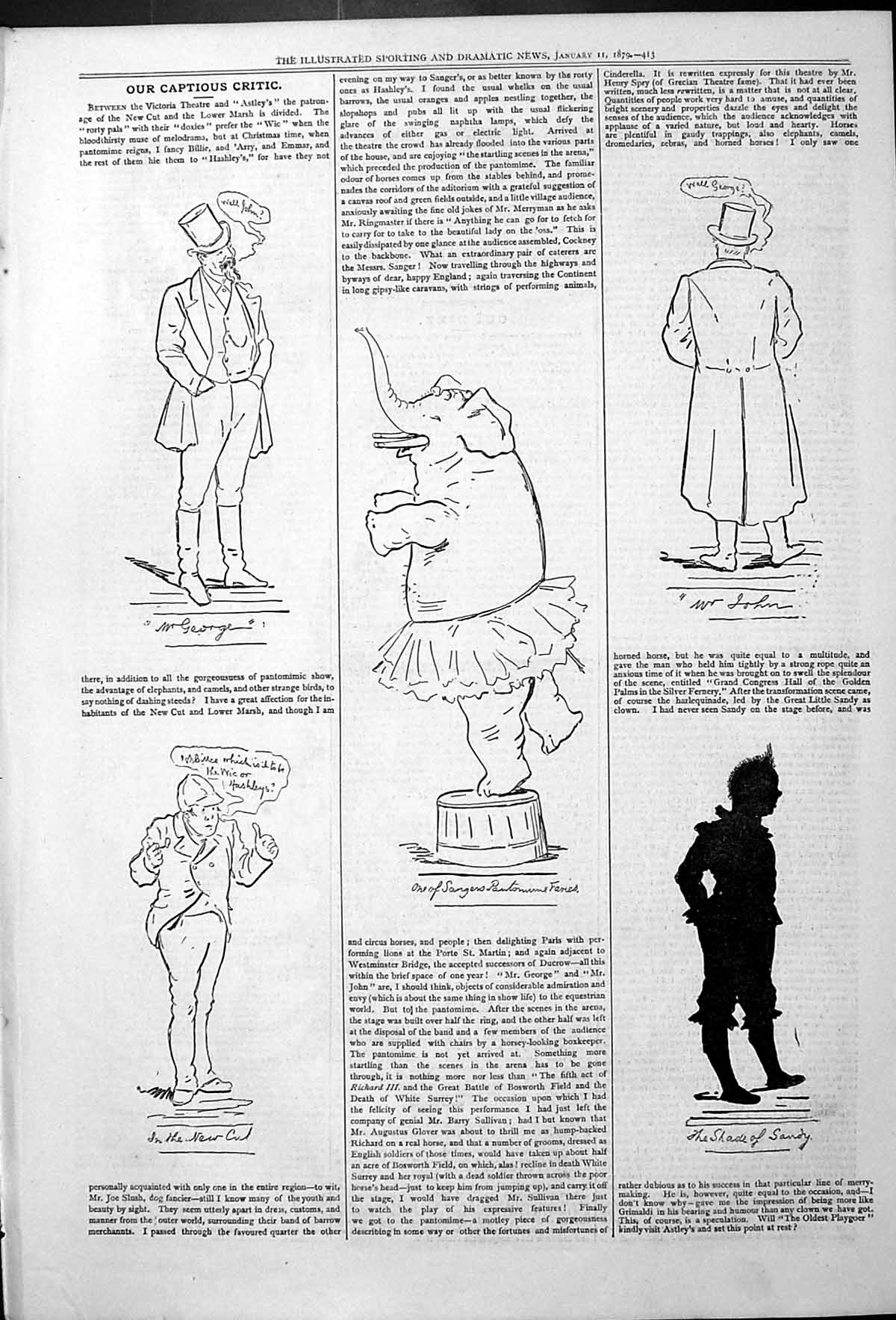 Old Captious Critic Actors Theatre George Shade Sandy John New Cut El