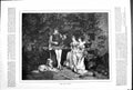 Original Old Antique Print Lute Player Outdoor Scene Women Man Dog 1879 19th