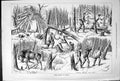 Antique Old Print Moose Hunting In Canada Sketches 1879 Sport Hunters Home 19th