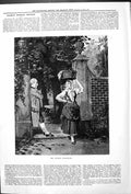 Old Antique Print Retort Courteous Outdoor Scene Man Woman Portrait 1879 19th