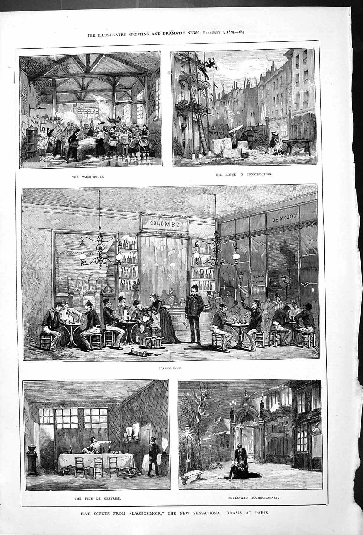 Old L'Assommoir Scenes Paris Wash-House Construction Boulevard Fete D