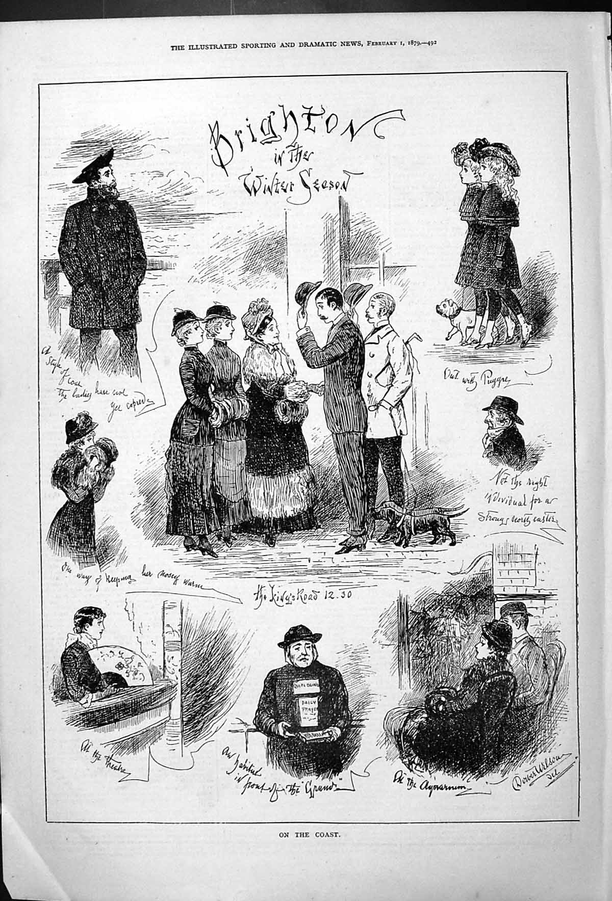 Old Brighton In The Winter Season Scenes On The Coast 1879 Kings Road Victorian