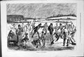 Antique Old Print Skating In The Suburbs 1879 Men Children Ice Outdoor Scene