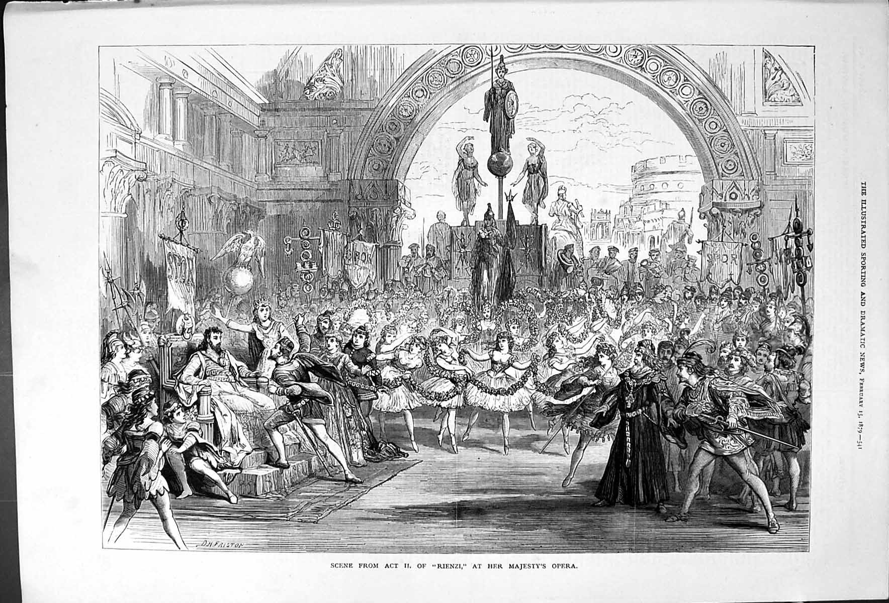 Old 1879 Rienzi Scene From ActAt Her Majesty'S Opera Ballerina Fri Victorian