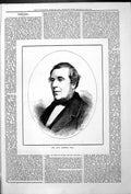 Original Old Antique Print Late General Peel Portrait Turfiana 1879 Victorian