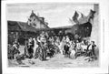 Old Hundred Years Ago Strollers 1870 Street Scene Crowd Entertainment Victorian
