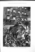 Old Print Rome Carnival 1879 Elephant Departure King Pasquino Les Moccoli 19th