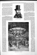 Old Antique Print Late Duke Newcastle Naples The New Chiosco Cosenza 1879 19th