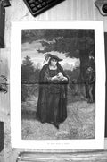 Original Old Antique Print Mr Henry Irving As Hamlet Actor Outdoor Scene 1879