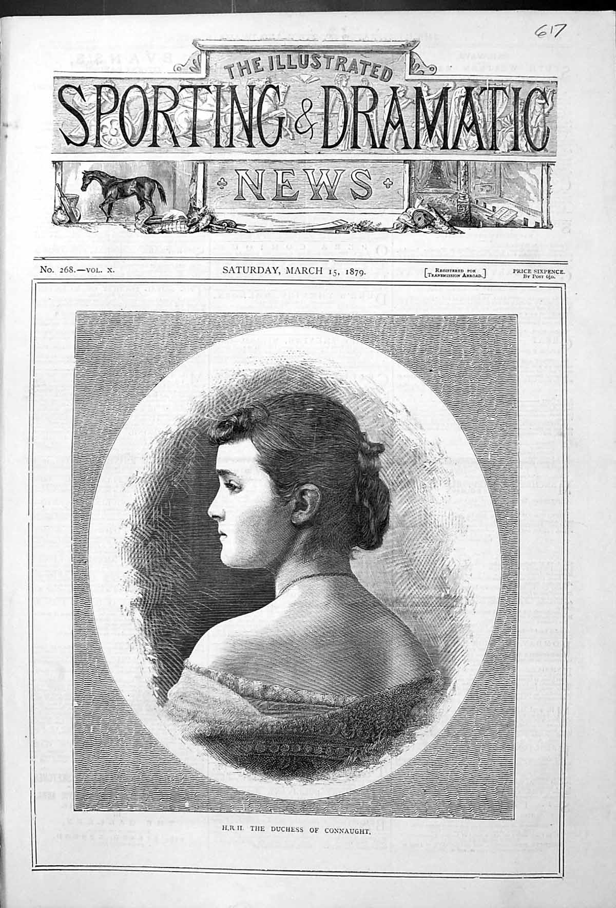 Original Old Antique Print Portrait Connaught Duchess Beautiful Woman 1879 19th