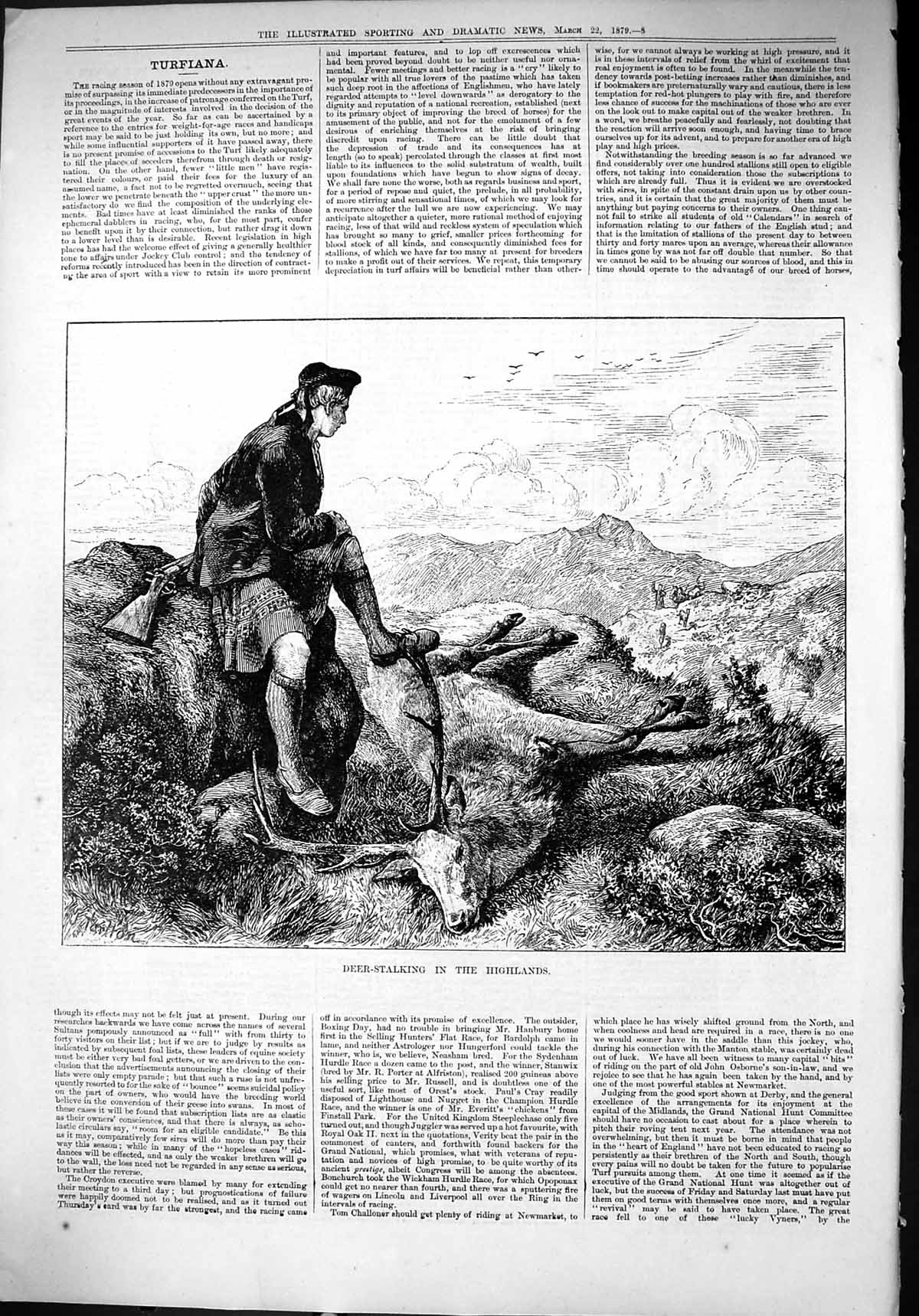 Old 1879 Deer Stalking Highlands Mountains Scotland Hunting Huntsman Victorian