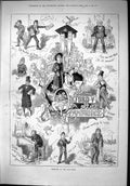 Old 1879 Humours Boat Race Sport Oxford Cambridge Brown Blatchford Ol Victorian
