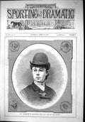 Original Old Antique Print 1879 Portrait Hunting Lady Celebrity Mrs Malone 19th