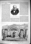 Old Print 1879 Portrait Flower Scene Hamlet Shakespeare Memorial Theatre 19th