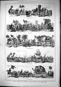 Old 1879 Silver Wedding Emperor Austria Procession Trades Guilds Hunt Victorian