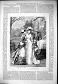 Old Antique Print 1879 Scene Girls Vaudeville Theatre Baby Pram Actresses 19th