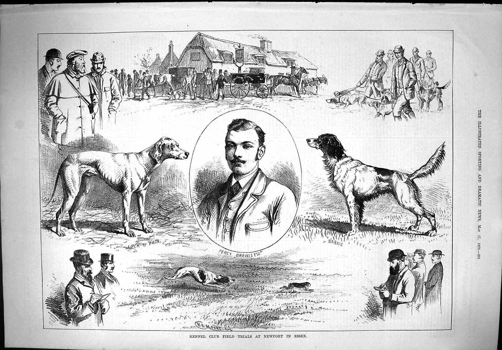Old 1879 Kennel Club Field Trials Newport Essex Percy Brewis Luck Eri Victorian