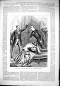 Original Old Antique Print 1879 Scene Crutch Toothpick Royalty Theatre Actors