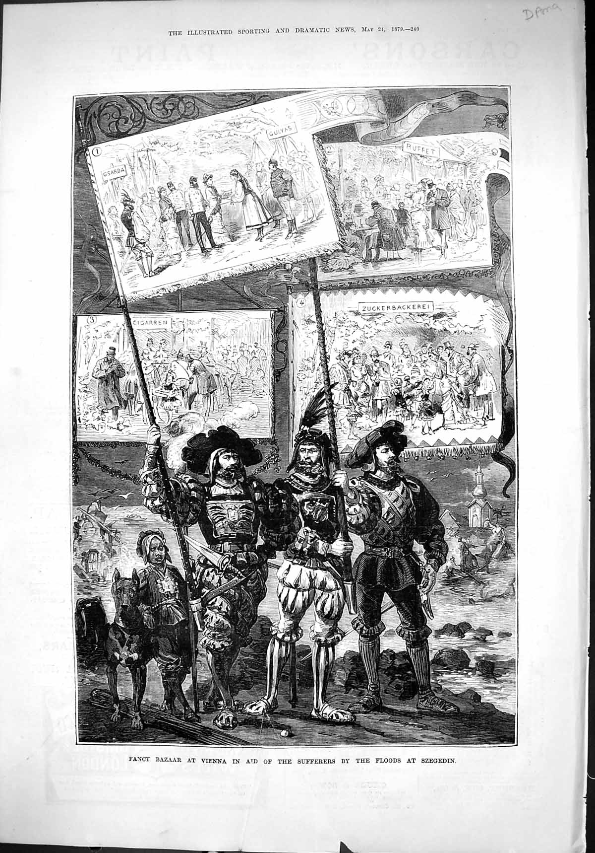 Old 1879 Fancy Bazaar Vienna Aid Sufferers Floods Szegedin Zuckbacker Victorian