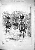 Old Print 1879 Oaks Horse Racing Coromandel Adventure Wheel Fortune Sport 19th