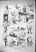 Old Print 1879 Aldershot Siers Gymnasium School Master Garden Hussars Ma 19th