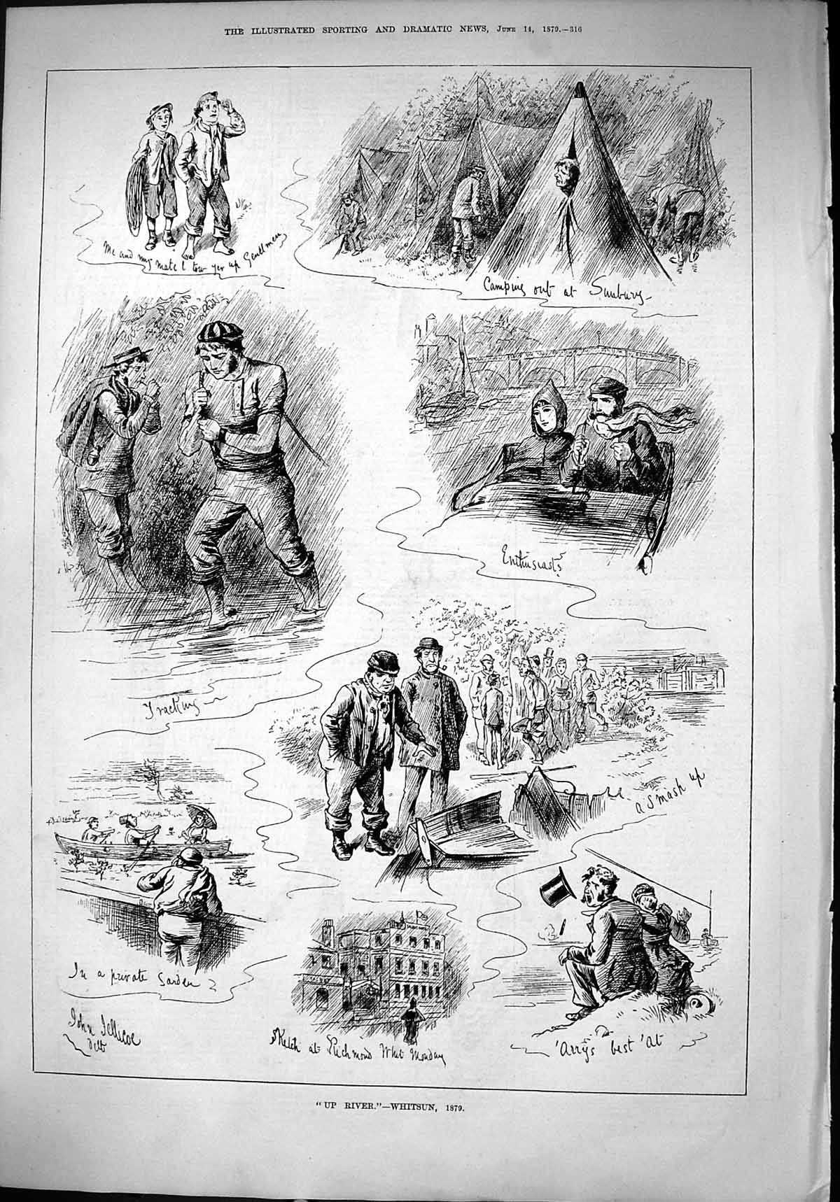 Old 1879 Up-River Whitsun Hunting Tracking Camp Sudbury Richmond Rive Victorian