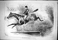 Original Old Antique Print 1879 Metropolitan Horse Show Water Jump Sport 19th