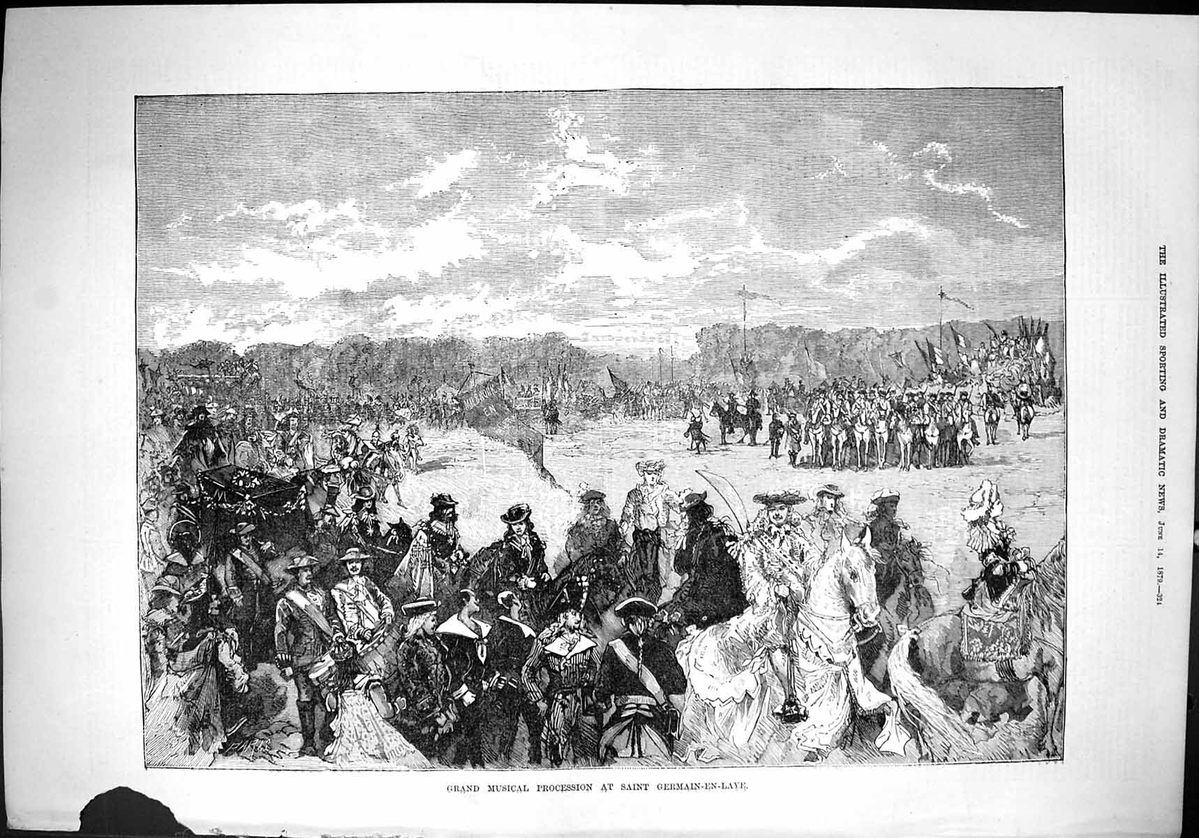 Old 1879 Grand Musical Procession Saint Germain-En-Laye Entertainment Victorian