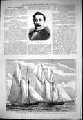 Antique Old Print 1879 Signor Vianesi Royal Thames Schooner Yawl Match Yachts
