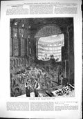 Original Old Antique Print 1879 Demolition Theatre Italien Paris France 19th