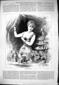 Antique Print 1879 Portrait Pretty Perfumer Flowers Perfume Beautiful Lady 19th