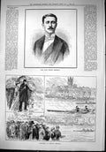 Antique Old Print 1879 Prince Imperial Henley Regatta Boat Race River Thames