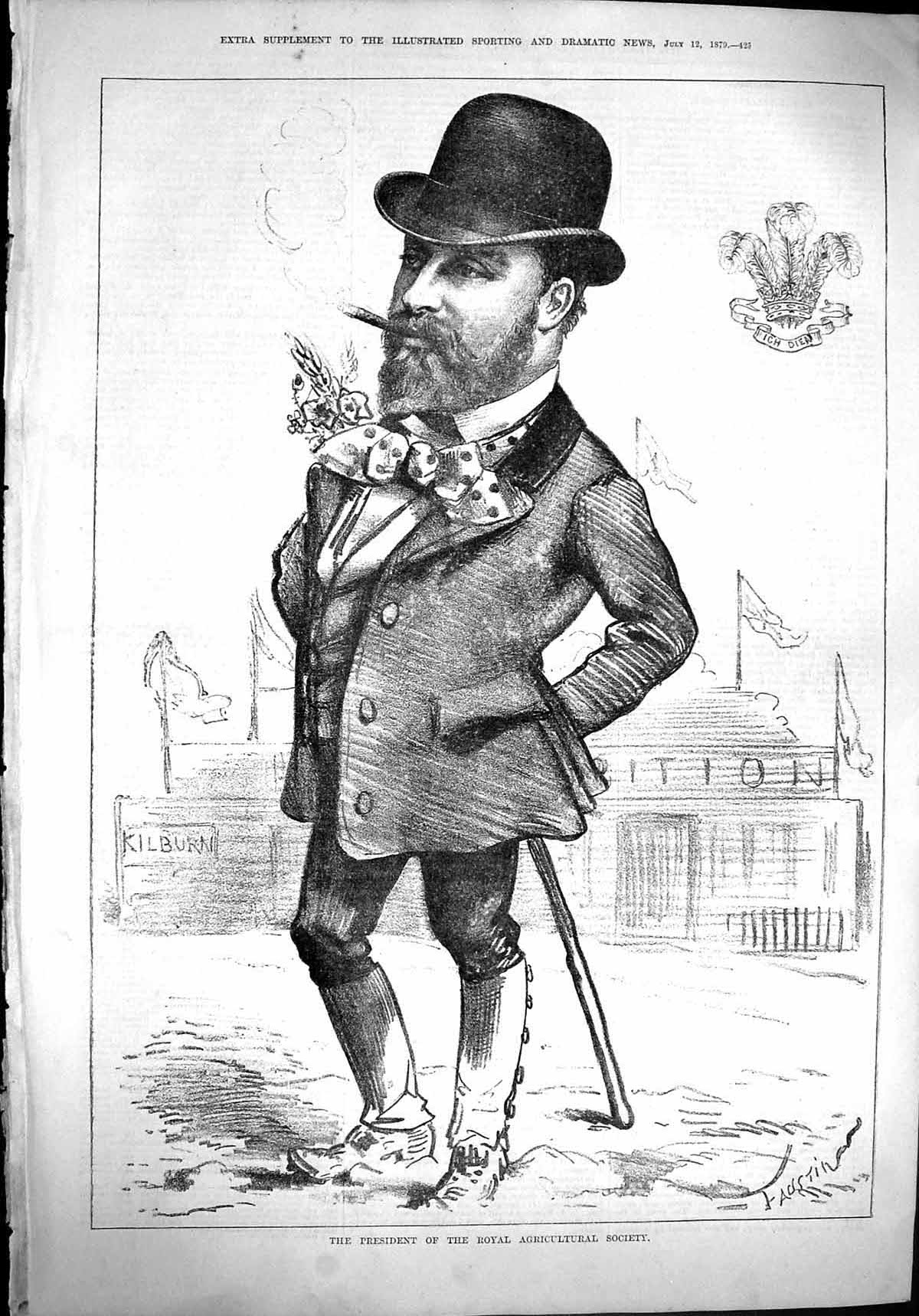 Old Print 1879 Portrait President Royal Agricultural Society Show Faustin 19th