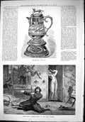 Old 1879 Presentation Hunt Cup Lord Guilford Scene Another Drink Foll Victorian
