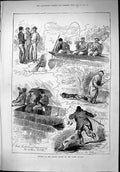 Antique Old Print 1879 Opening Fishing Season Boat Lower River Thames Sport