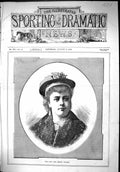 Original Old Antique Print 1879 Portrait Miss Minnie Walton Beautiful Woman
