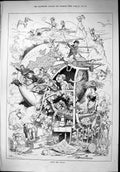 Antique Old Print 1879 Sketches After Season Theatre Clotted Cream Blatchford