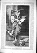 Original Old Antique Print 1879 Souvenir De Venise Young Girls Birds Victorian