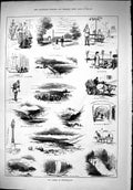 Old 1879 Switzerland Lake Geneva Thoune Luasanne Woodcart Postman Gen Victorian