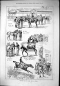 Old Antique Print 1879 Sketches Horse Show Dublin Ireland Hunters Parade 19th