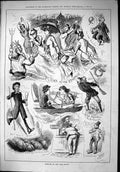 Old 1879 Humours Month Flight Numphae Yachting Mediterranean Comedy S Victorian