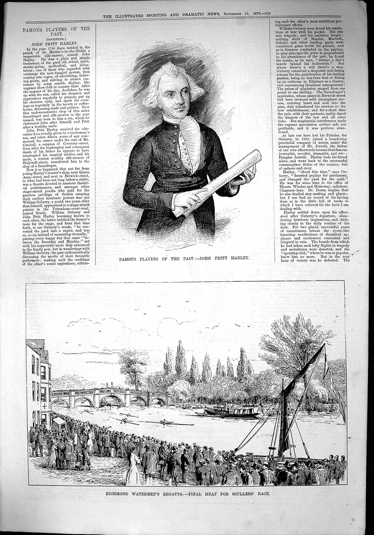 Old 1879 Famous Player John Pritt Harley Richmond Watermen Regatta Sc Victorian