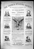 Old Sporting Dramatic News 1880 French Hygienic Society Lodois Baldne Victorian