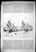 Old Sporting Dramatic News 1880 London Sailing Club Match Hammersmith Victorian